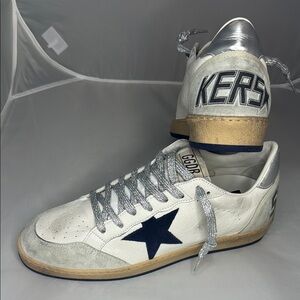 Sold on eBay. Golden Goose Ball Star Silver/White/Navy Sneakers Women’s